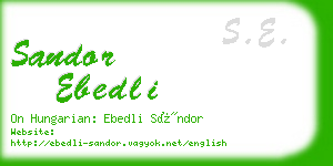sandor ebedli business card